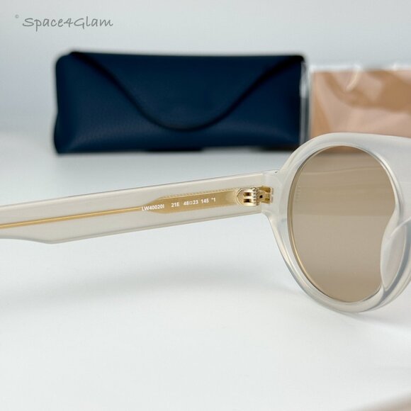 NEW Loewe LW40020I 21E Clear White Gold Brown Round Unisex Sunglasses LW 40020I - Picture 4 of 6